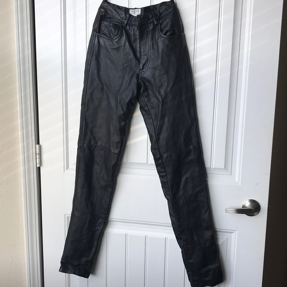 Vintage Hugo Buscati leather high rise pants
